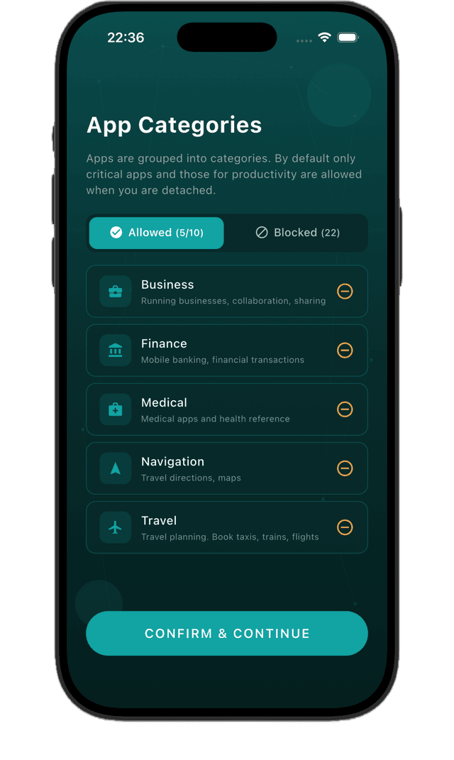 Categories screenshot