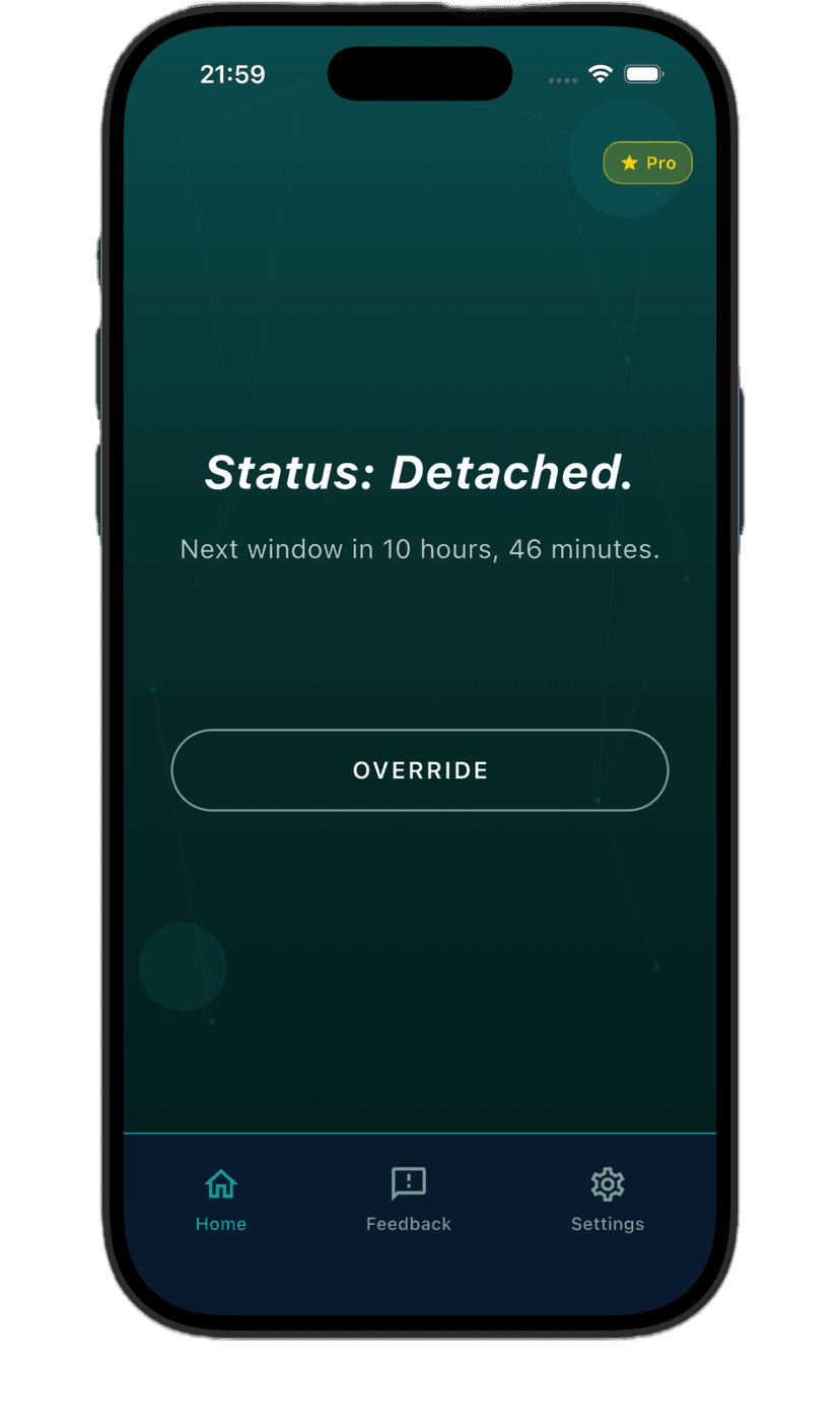 Detach app — detached state